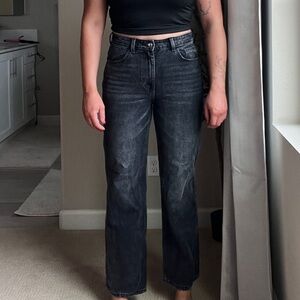 Zara Dark Gray Straight Leg Women's Pants